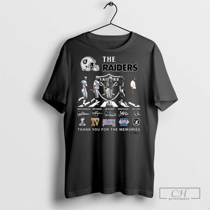 Raiders Legend Thank You Memories Signature T Shirts Tee Classic Art