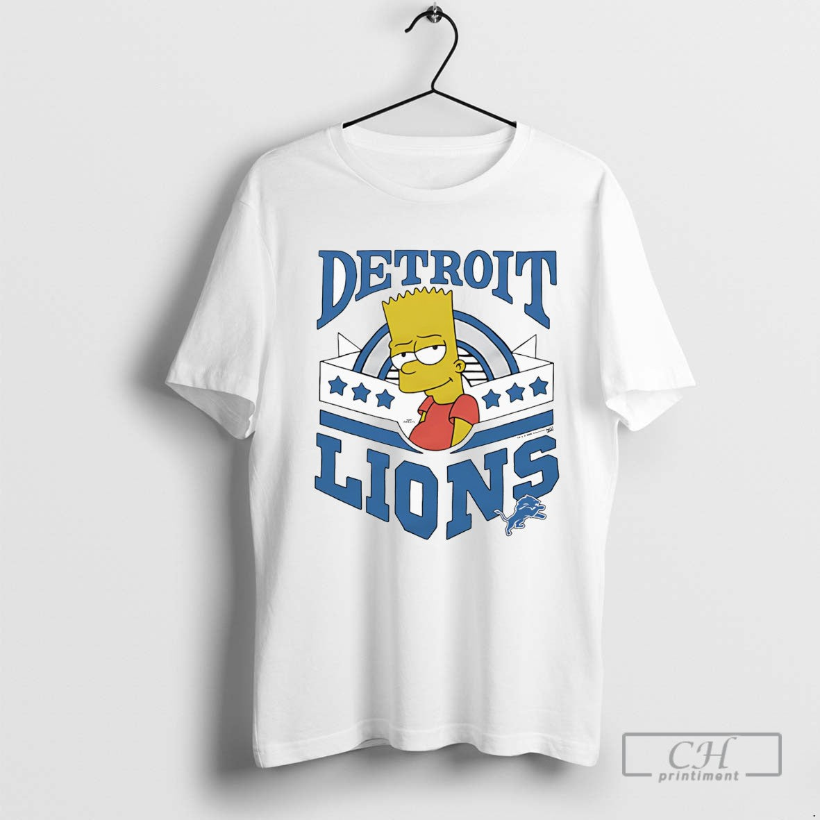 Simpsons Bart X Detroit Lions Tee Authentic Collection