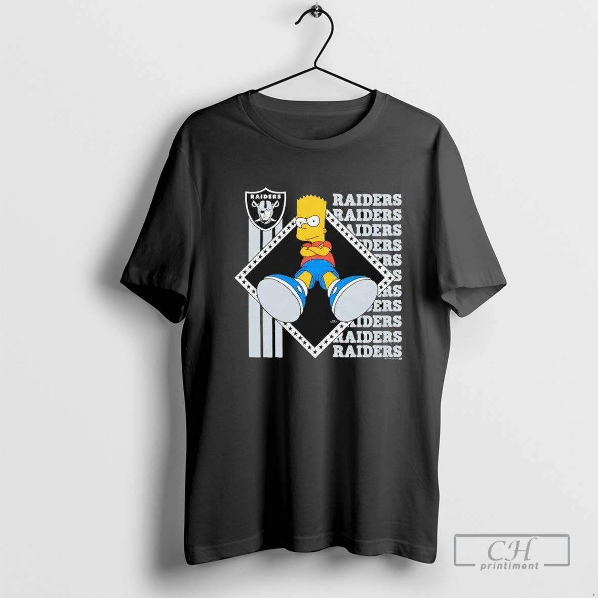 Simpsons Bart X Las Vegas Raiders Long Sleeve Elegant Merch
