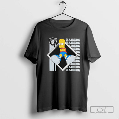 Simpsons Bart X Las Vegas Raiders Long Sleeve Elegant Merch