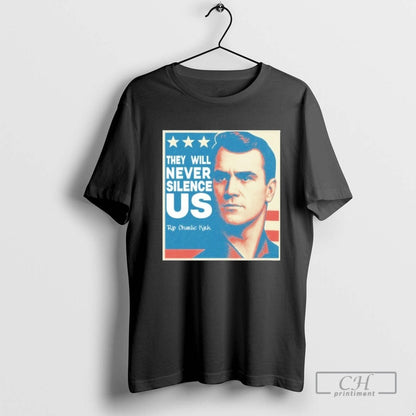 They Will Never Silence Us Rip Charlie Kirk Tank Top Authentic Merch