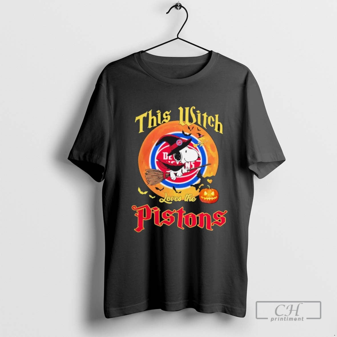 This Witch Loves Detroit Pistons Snoopy Halloween Sweatshirt Premium