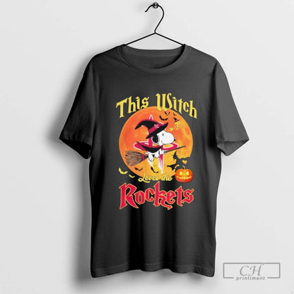 This Witch Loves Houston Rockets Snoopy Halloween Shirt Premium Style