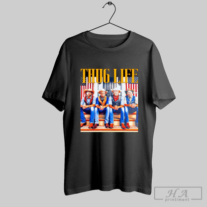 Thug Life Trump Vance Kennedy Elon Musk Cowboy Hoodie Premium Look