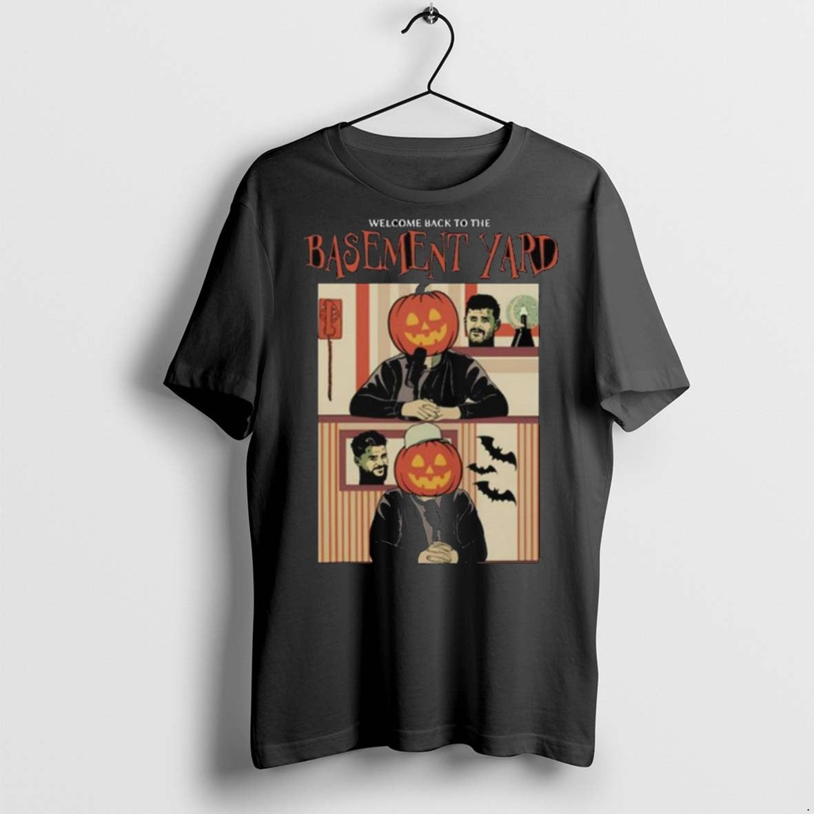 Premium Basement Yard Pumpkin Heads Halloween Long Sleve T Shirts Tee