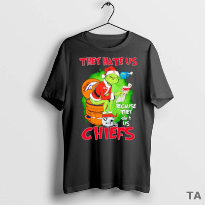 Grinch Sitting Toilet Wearing Kansas City Chiefs They Hate Us TShirt
