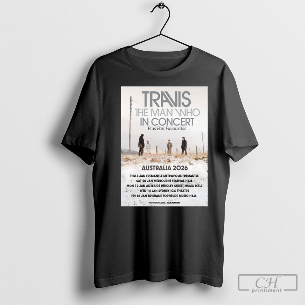 Travis Band Who Concert Australia 2026 Schedule Dates TShirt