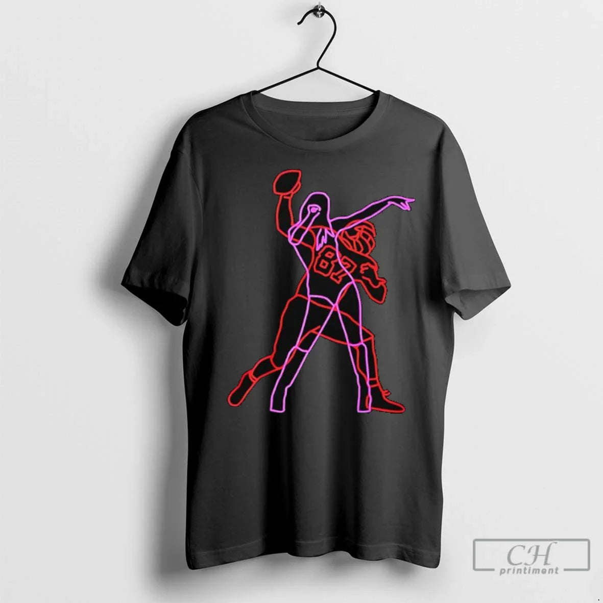 Travis Kelce And His Girlfriend Neon Light Shirt Designer Look