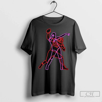 Travis Kelce And His Girlfriend Neon Light Shirt Designer Look