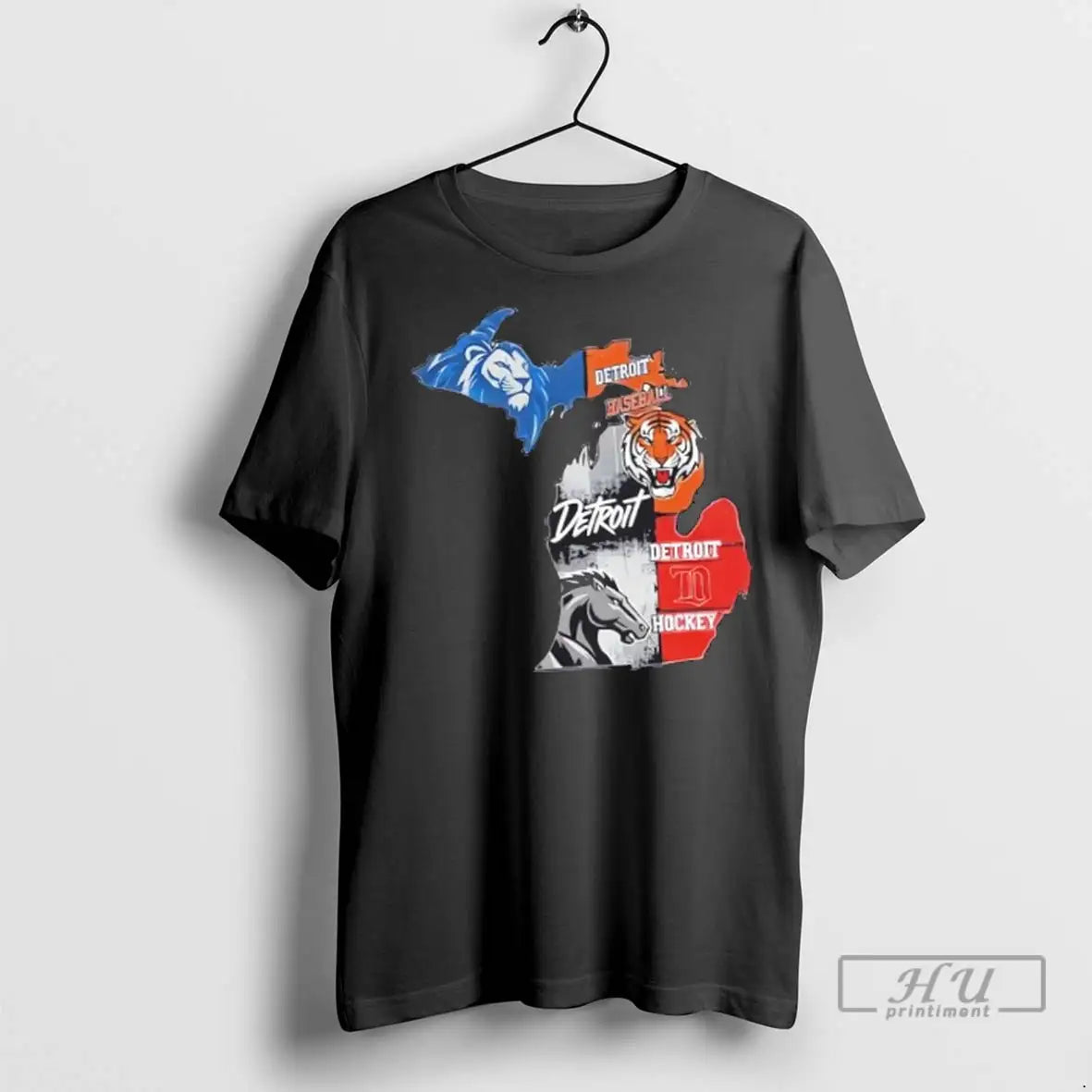 Trending Detroit Map Sports Lions Tigers Pistons Red Wings Michigan T