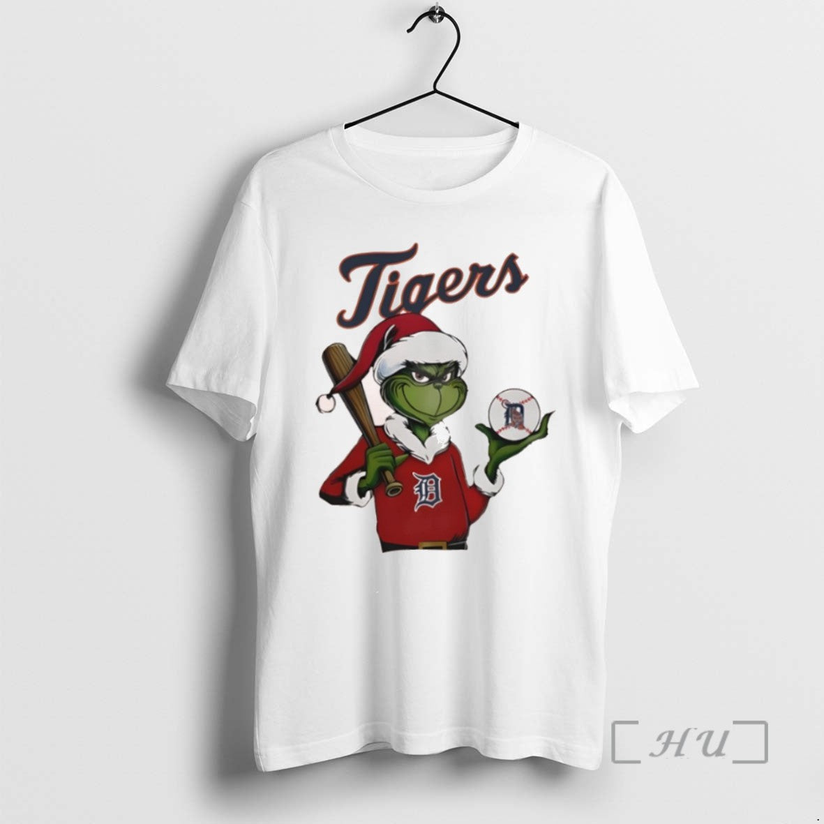 Trending Grinch Santa X Detroit Tigers Hold Ball Tee Elegant Look