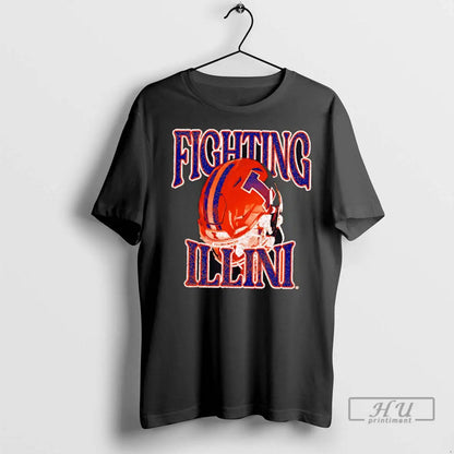 Trending Illinois Football Helmet Orange T Shirts TShirt Designer Gift