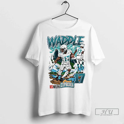 Trending Jaylen Waddle 17 Miami Dolphins Player City Skyline T Shirts