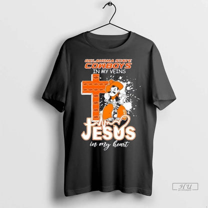 Trending Oklahoma State Cowboys My Veins Jesus My Heart Cross Mascot