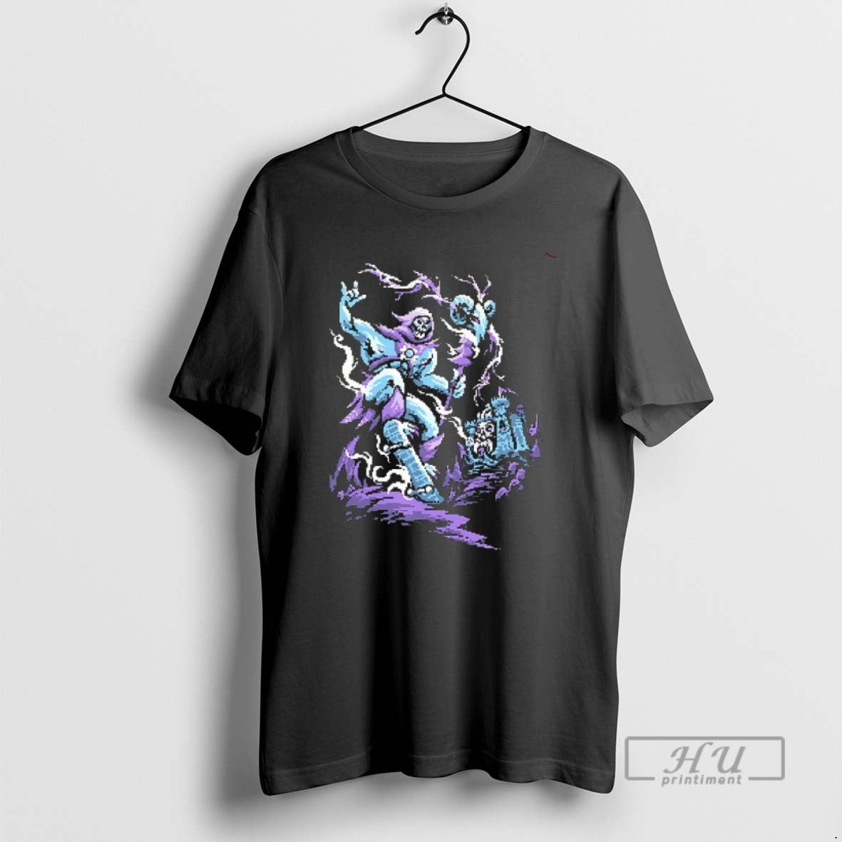Trending Skateboarding Skeletor Dead Drop Pixel Art T Shirts Tee