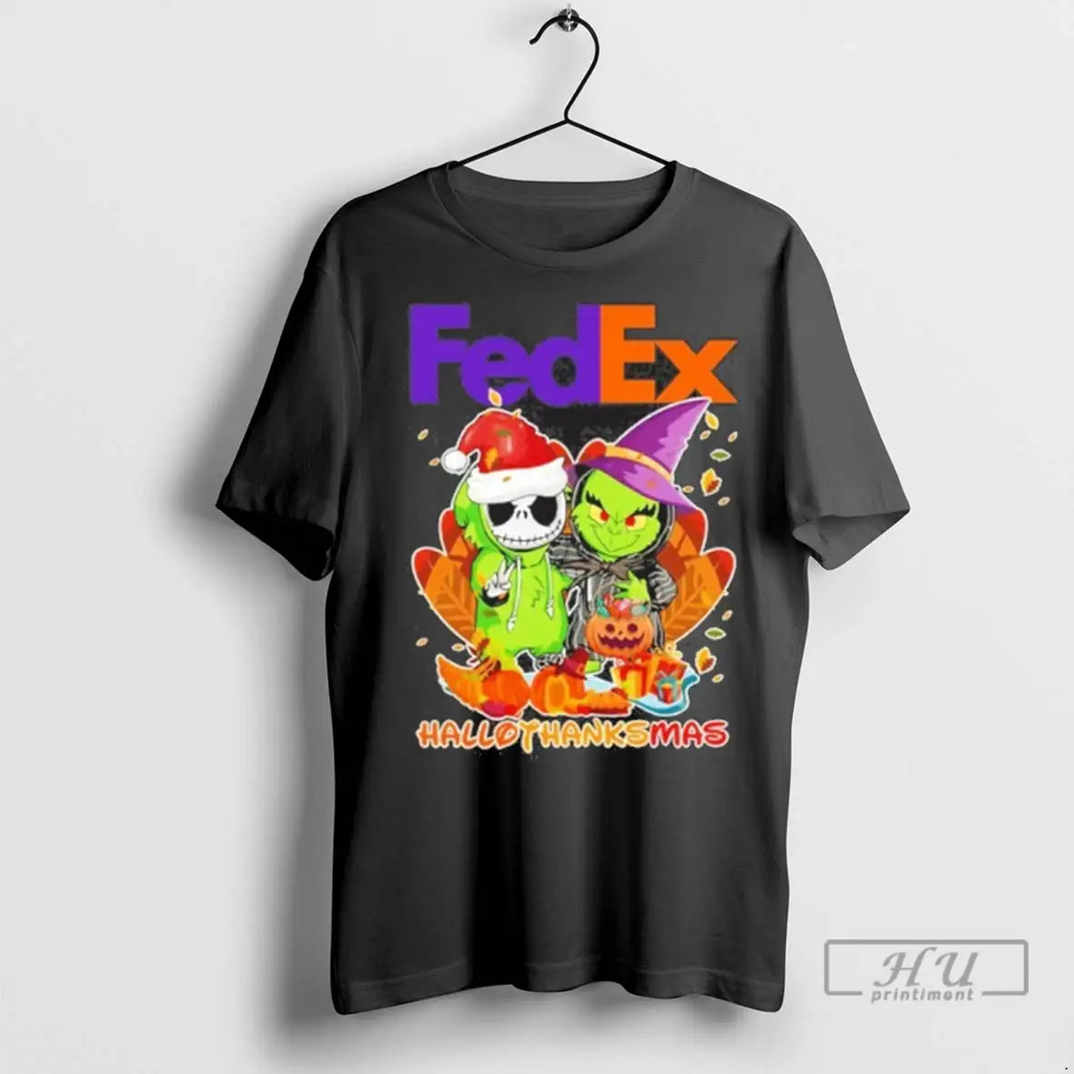 Trending Grinch And Santa Jack Fedex Logo Hallothanksmas T Shirts