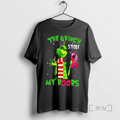 Trending Grinch Stole My Boobs Grinch Breast Cancer Long Sleeve