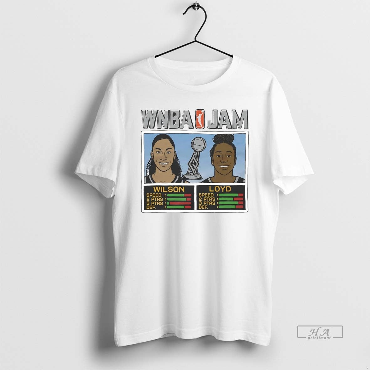 Trendy Aja Wilson And Jewell Loyd Legend Wnba Jam Aces Shirt Retro Art