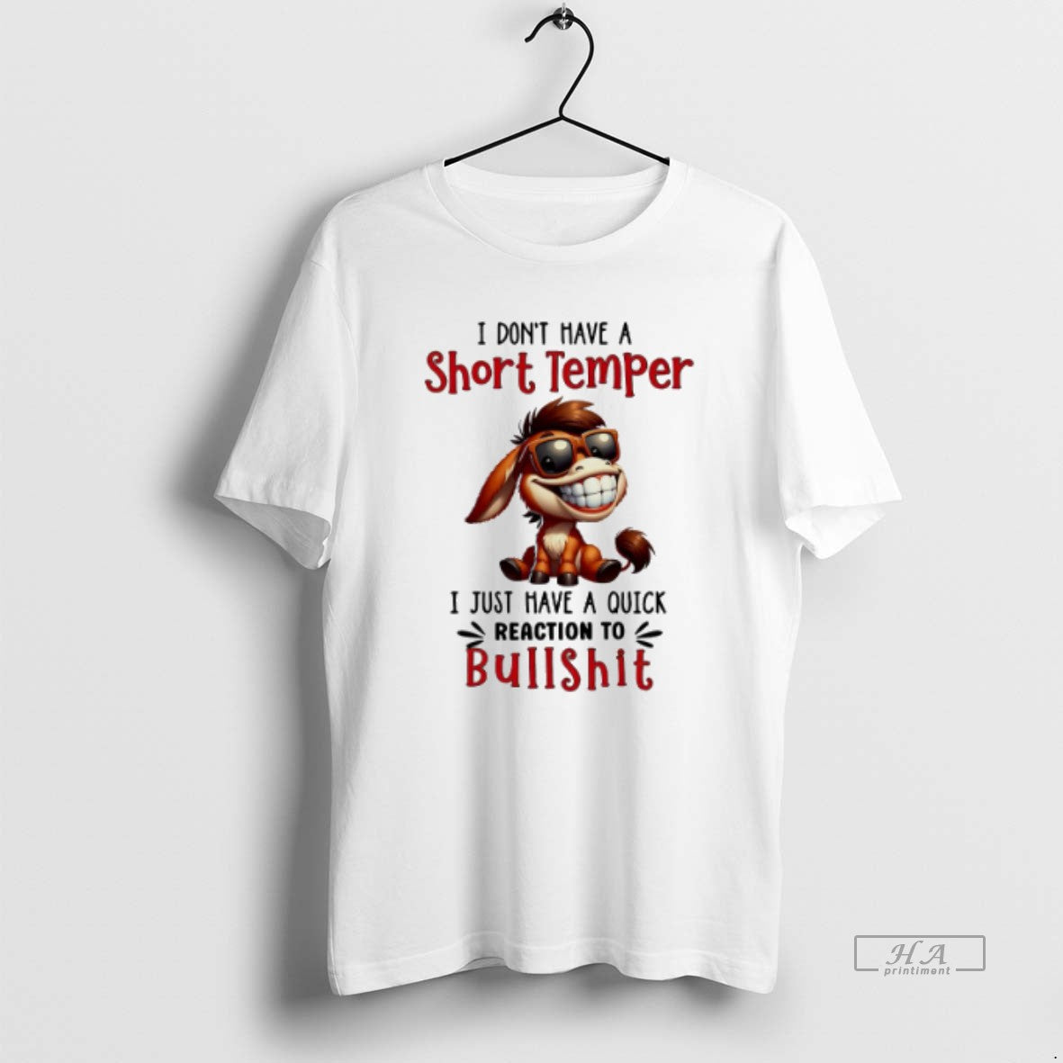 Trendy Donkey I Dont Have Short Temper I Just Have Quick Reaction Tee