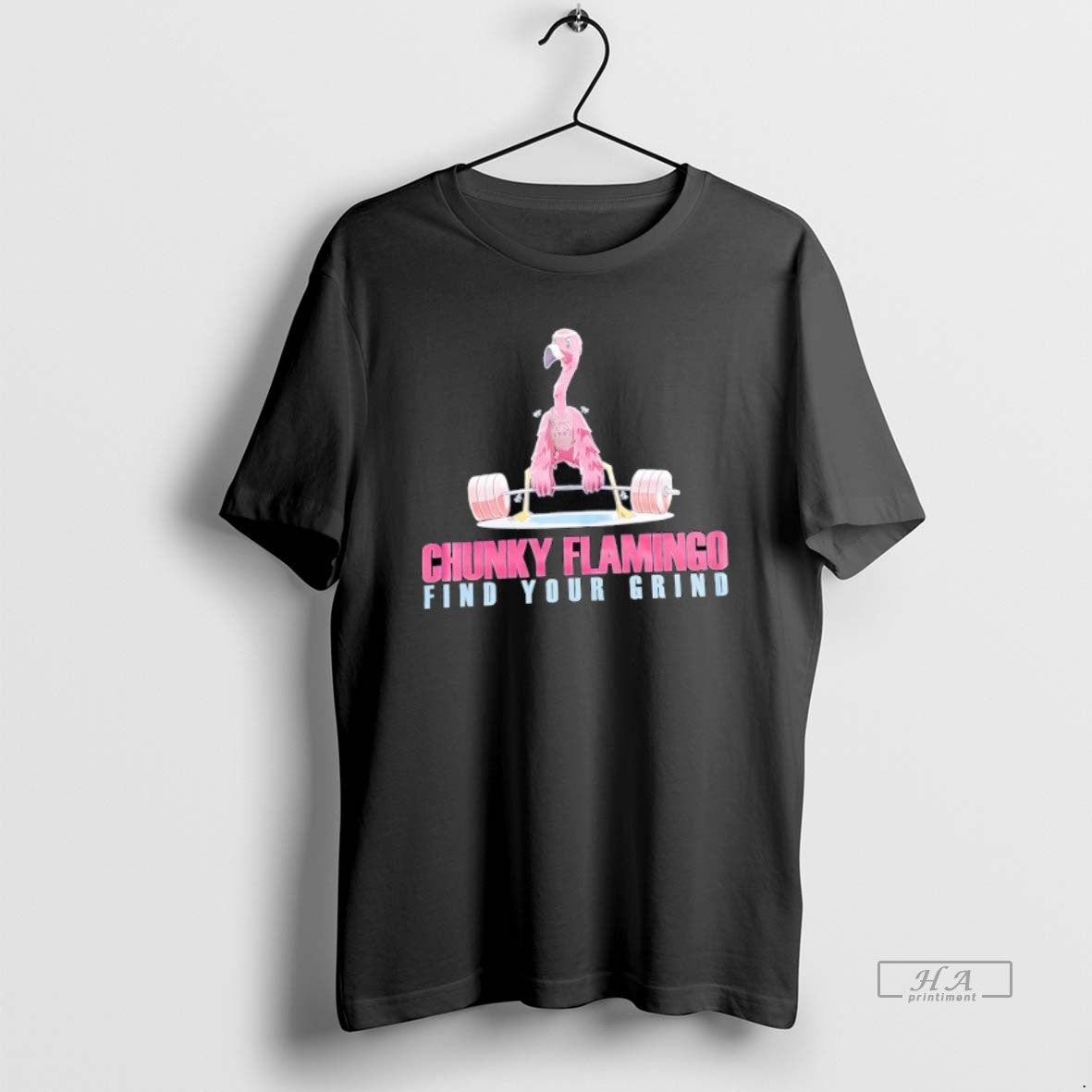 Trendy Chunky Flamingo Find Your Grind Gym TShirt Modern Art