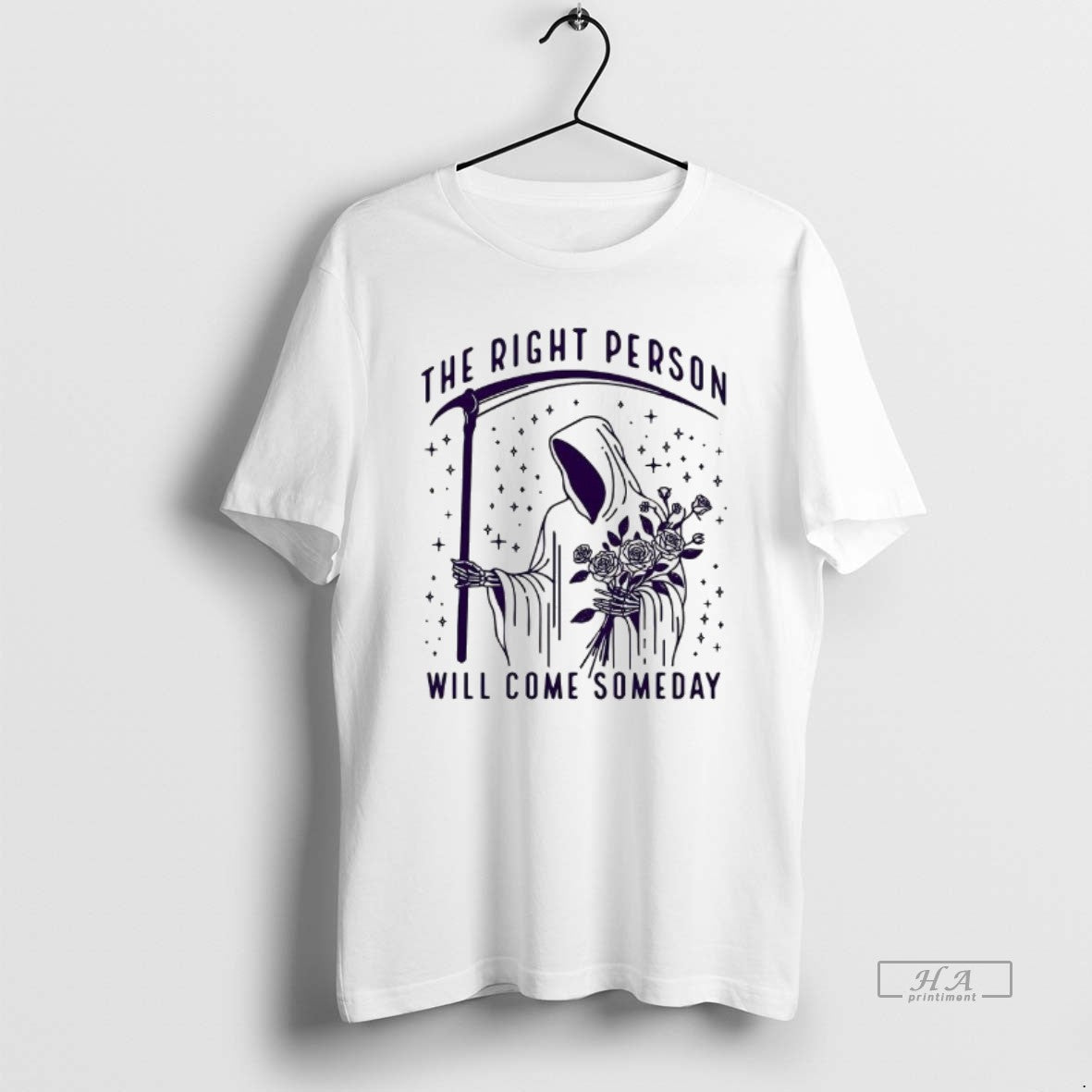 Trendy Death And Rose Right Person Will Come Someday Meme TShirt