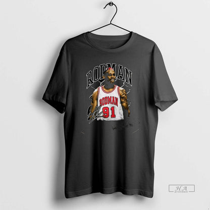 Trendy Dennis Rodman 91 Worm Signature Shirt Retro Apparel