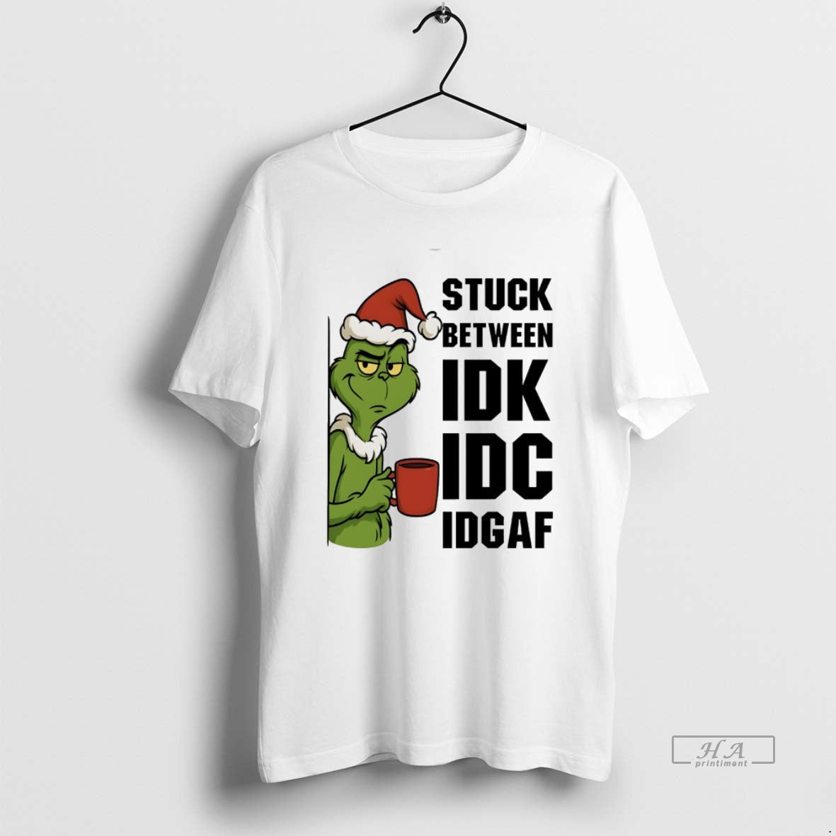 Trendy Grinch Stuck Between White TShirt Classic Outfit
