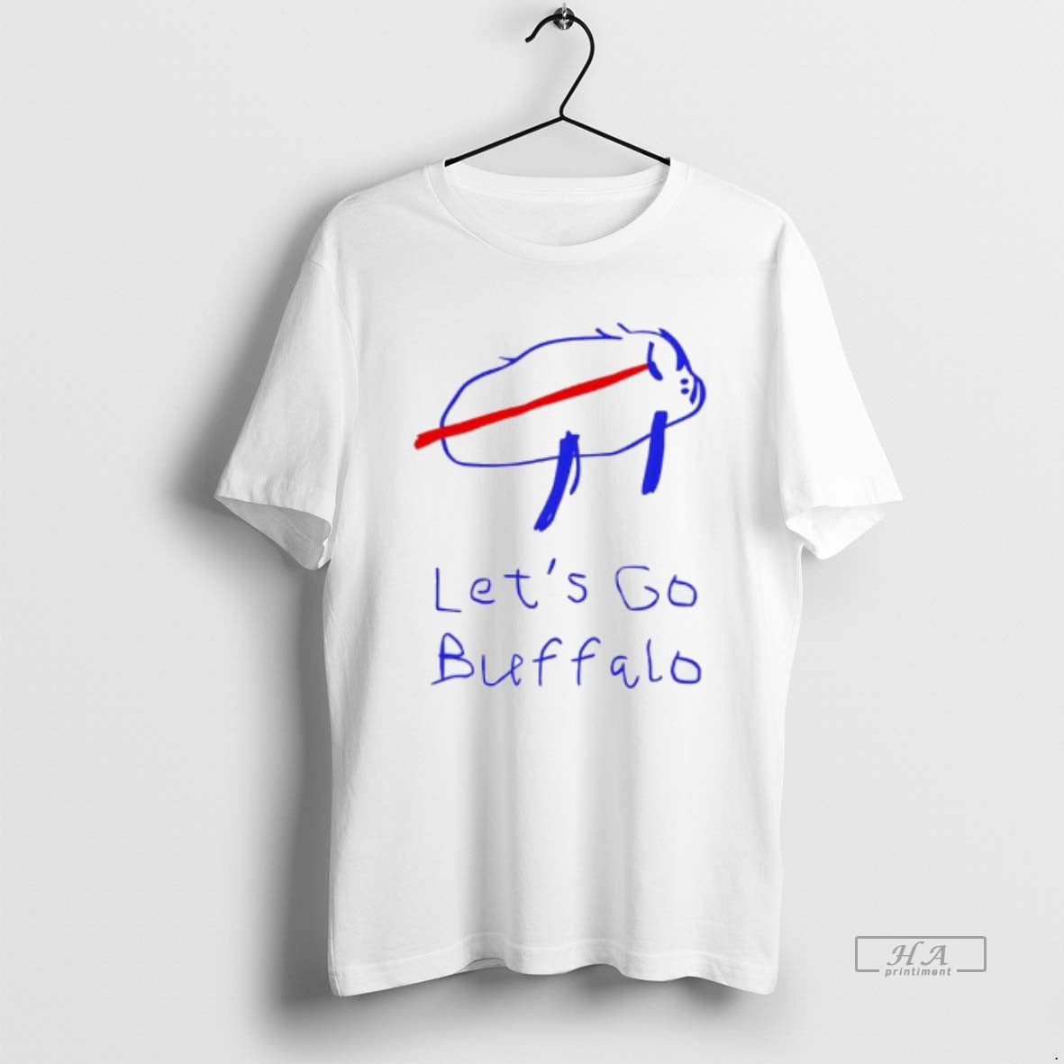 Trendy Lets Go Buffalo Bills Drawing Logo TShirt Premium Outfit