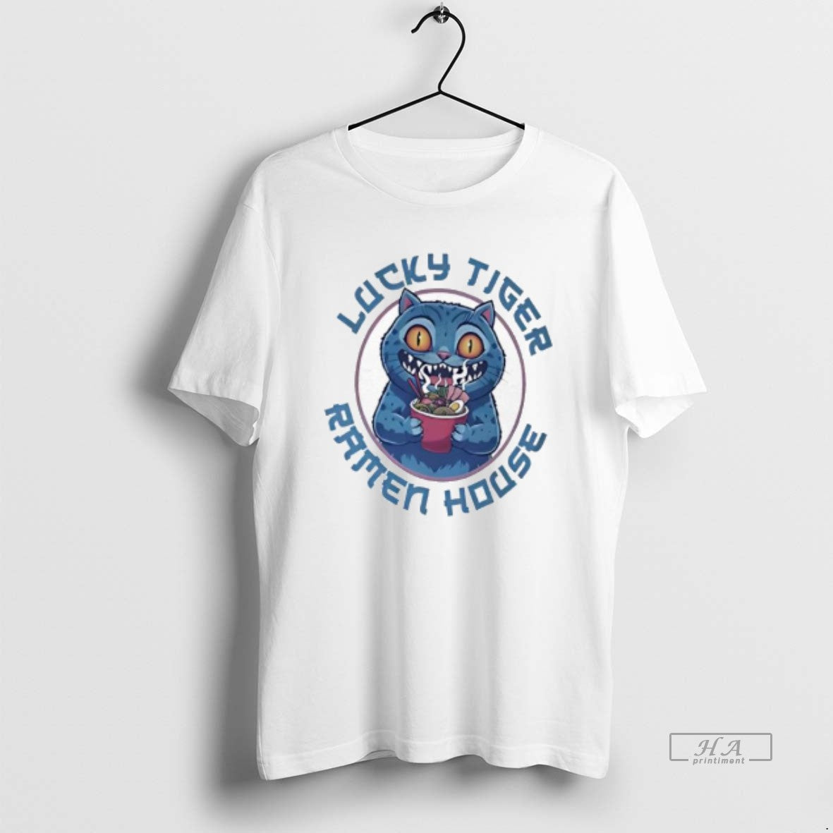 Trendy Lucky Tiger Ramen House Kpop Demon Hunters Derpy Tiger Shirt