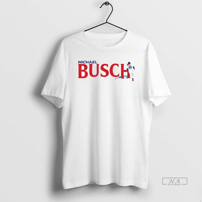 Trendy Michael Busch Chicago Cubs Mlb Baseball Signature Long Sleeve