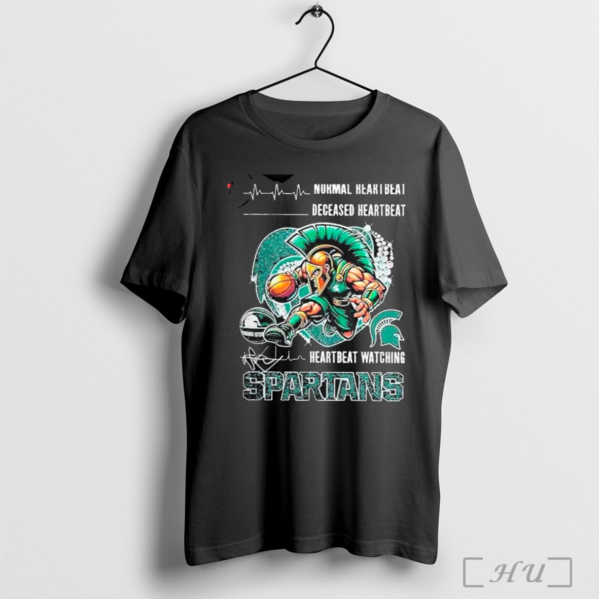 Trendy Michigan State Spartans Normal Heartbeat Deceased Heartbeat