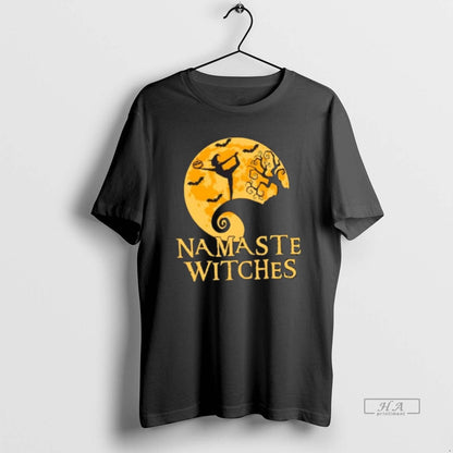 Trendy Namaste Witches Halloween Tee Modern Art