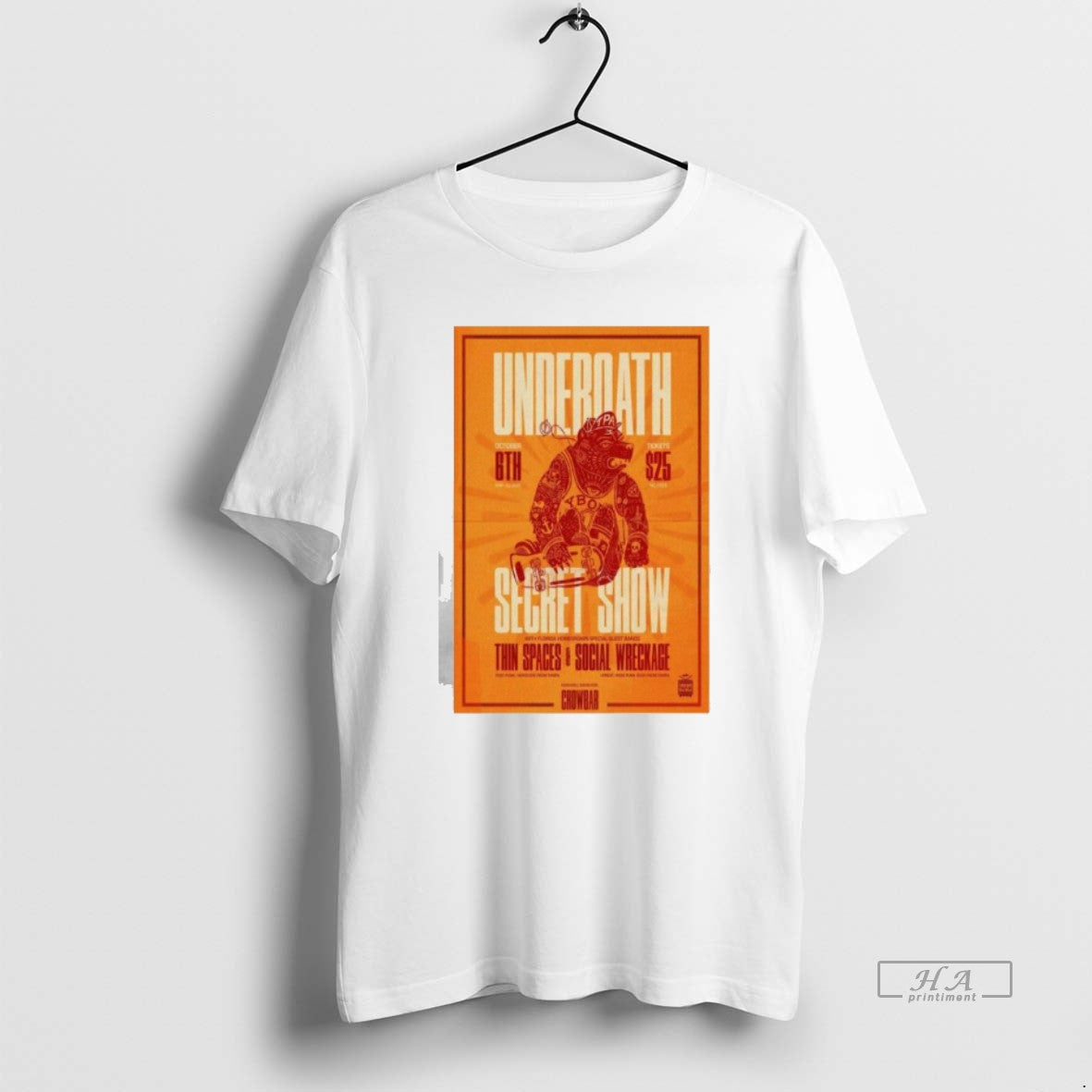 Trendy Underoath Secret Show Crowbar October 6 2025 Tee Elegant Gift