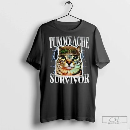 Tummy Ache Survivor Cat T Shirts TShirt Authentic Gift