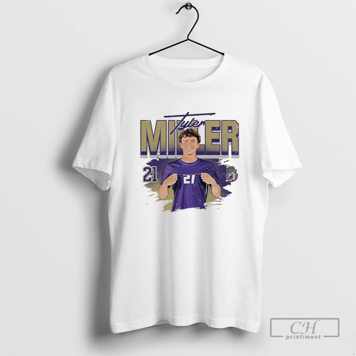 Tyler Miller 21 James Madison University Mens Soccer Player TShirt