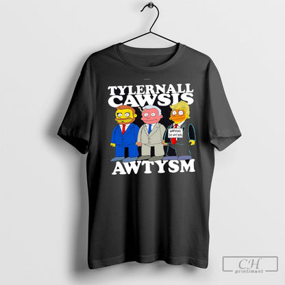 Tylernall Cawsis Awtysm Warning Do Not Hug Caricature Tank Top Trendy