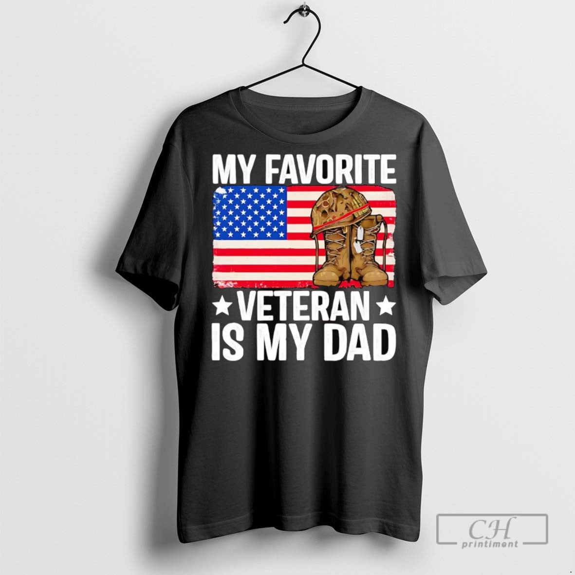 Us Flag My Favorite Veteran Is My Dad T Shirts Tank Top Elegant Merch