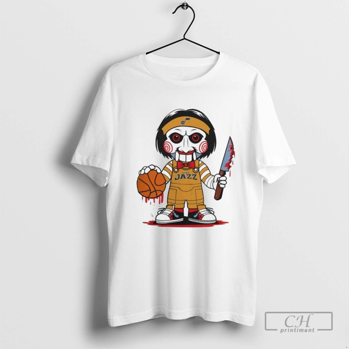 Utah Jazz Halloween Jigsaw Saw Horror Basketball Tee Exclusive