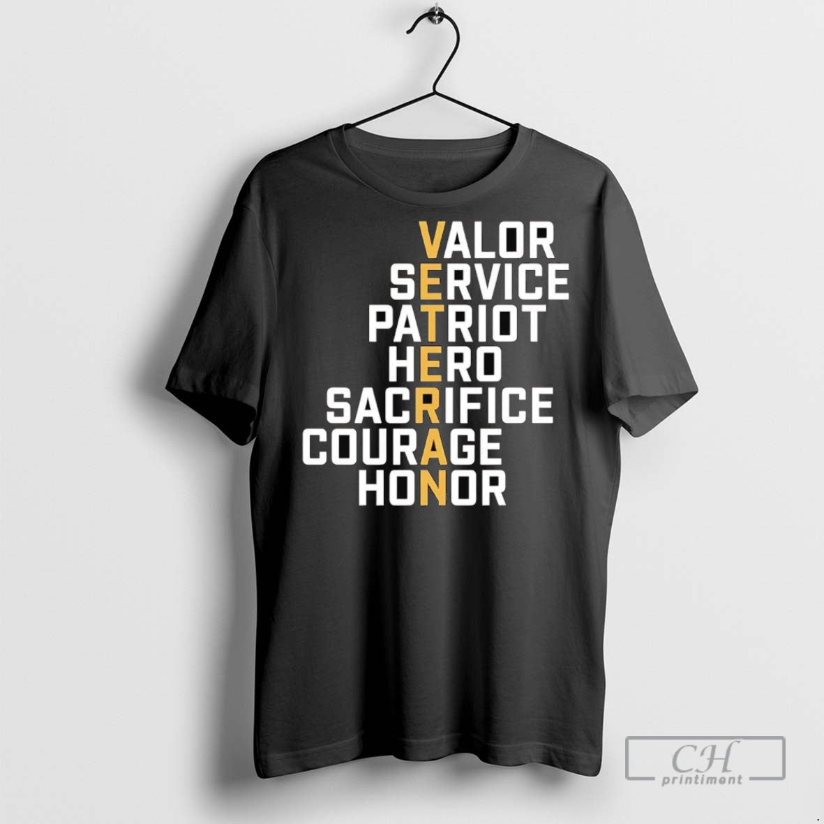 Veteran Meaning Valor Service Patriot Hero Sacrifice Courage Honor T