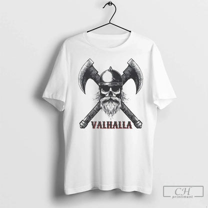 Viking Valhalla Skull Crosses Axe T Shirts Hoodie Designer Design