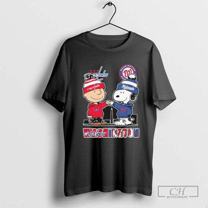 Washington Snoopy Fist Bump Charlie Brown Capitals And Nationals