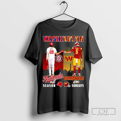Washington City Skyline Wood Washington Nationals All Season And