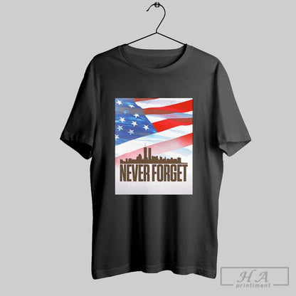 We Will Never Forget 9 11 2001 Skyline Hoodie Retro Art