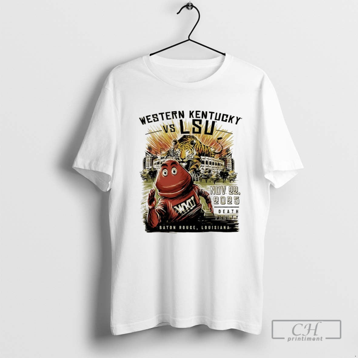 Western Kentucky Vs Lsu 2025 Game Day Mascot Sweatshirt Retro Look