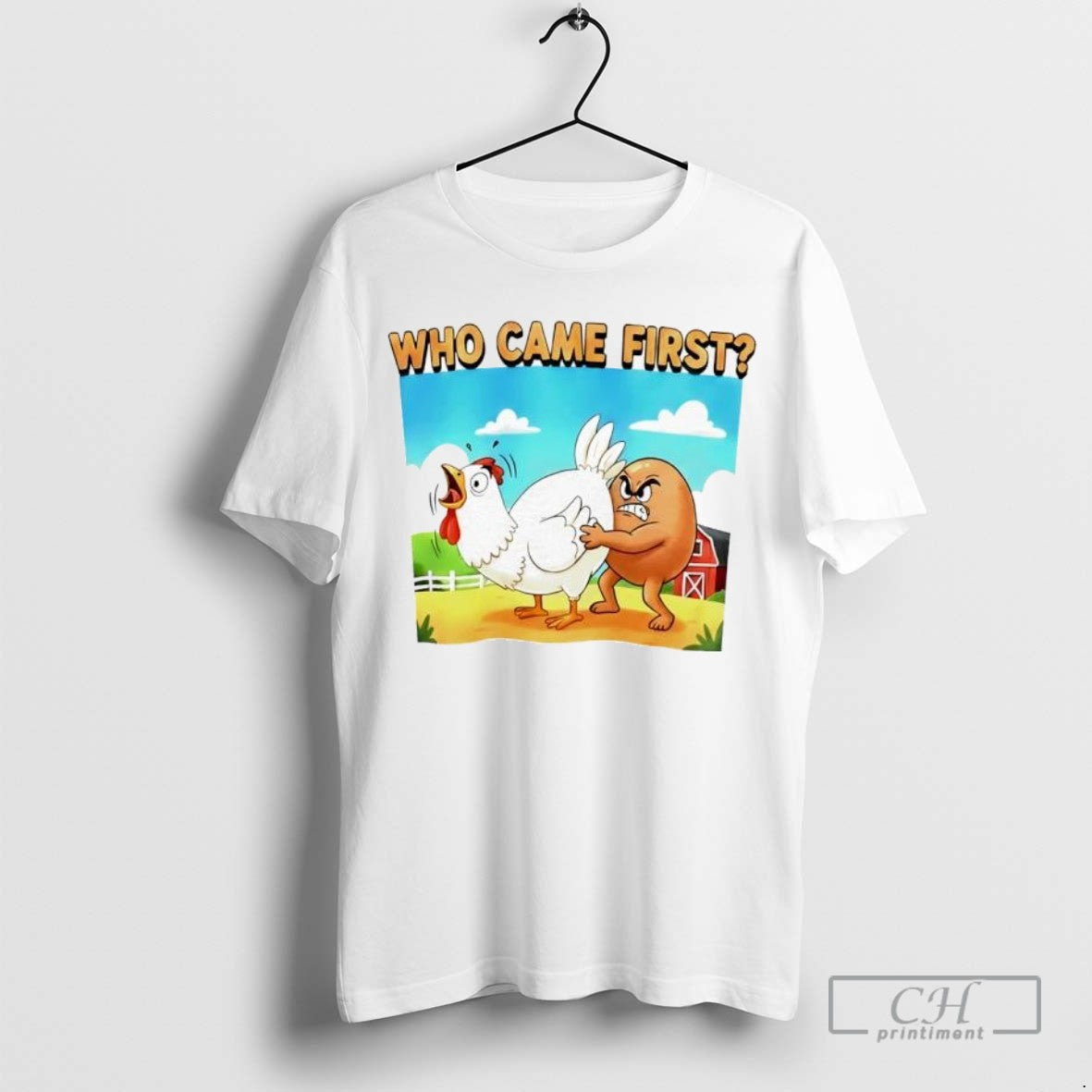 Who Came First Chicken Farmer And Egg Ladies TShirt Unique Gift