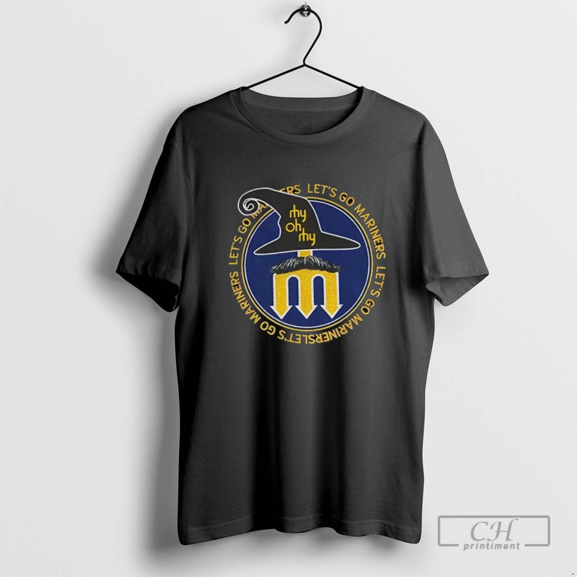 Witch Mustache Magic Cal Raleigh Lets Go Seattle Mariners Tee Premium