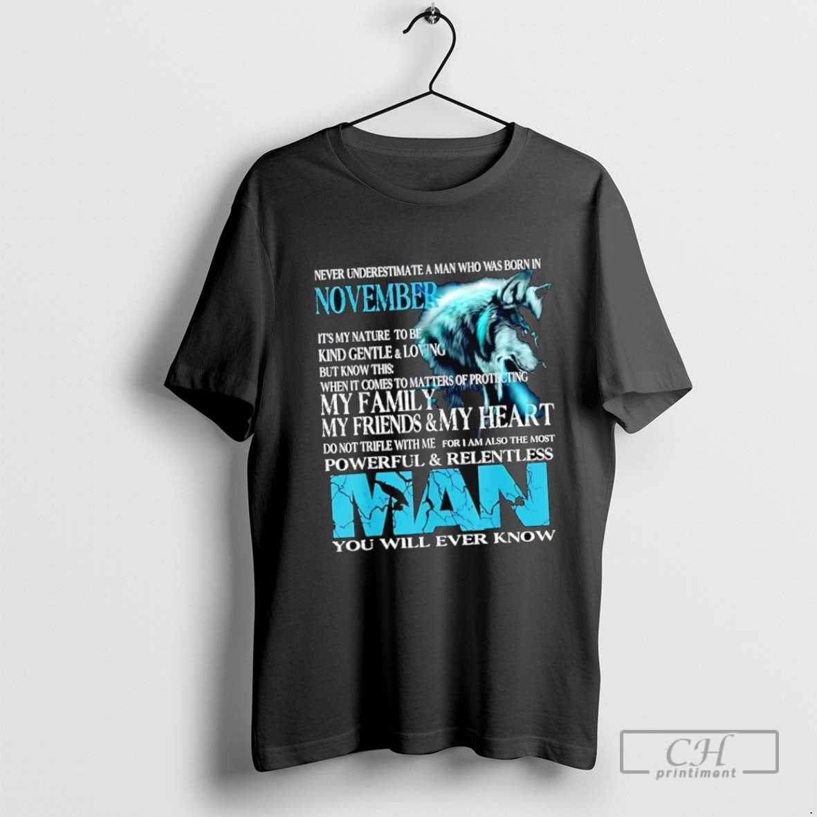 Wolf Never Underestimate Who Was Born November Long Sleeve Stylish