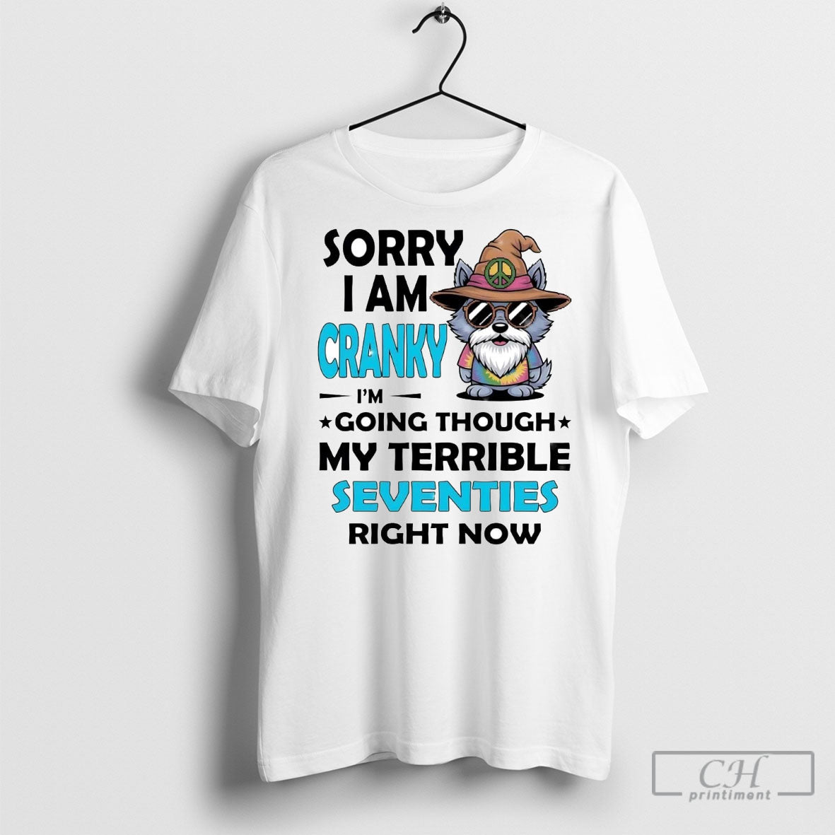 Wolf Wizard Sorry I Am Cranky My Terrible Seventies Right Now Shirt