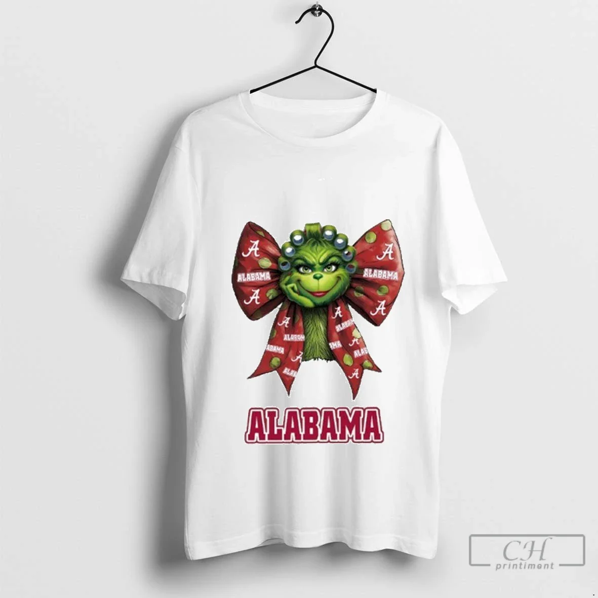 Grinch Bow Tie Alabama Logo Shirt Retro Look