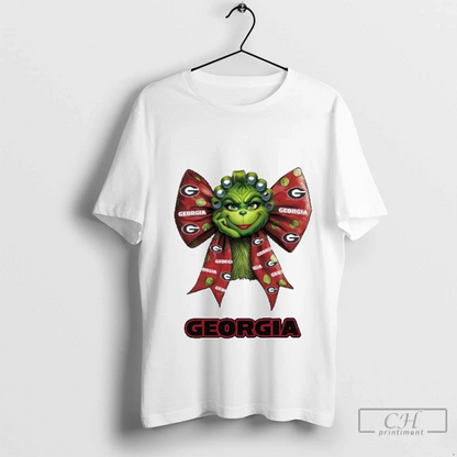 Grinch Bow Tie Georgia Logo Shirt Stylish Design